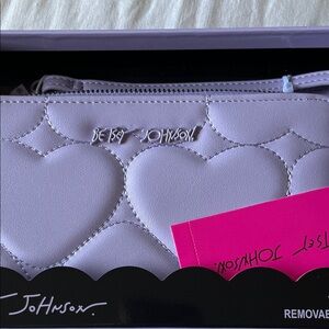 Betsey Johnson Lilac Quilted Heart Wallet/Wristlet